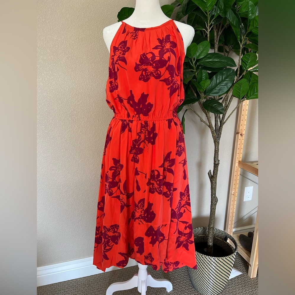 Banana Republic 10P summer silk hi-low dress with lining